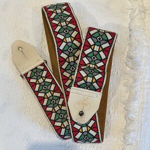 Vintage 60s–70s ACE Products “Stained Glass” Woven Guitar Strap Made in USA